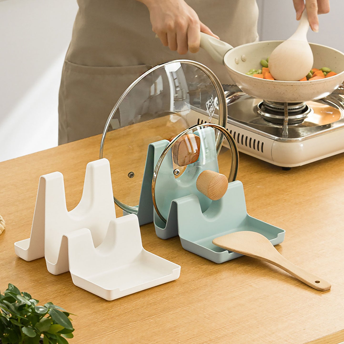 Multifunction Countertop Pot Lid Organizer